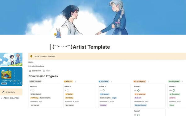 Artist template